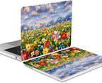 Compatible with MacBook Air 13 Inch Case 2017 2016 2015 2014 2013 2012 2011 2010 Release A1466/A1369, Plastic Hard Shell Case + Keyboard Cover + Screen Protector - Flowers