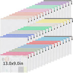 Umriox 48pcs Mesh Zipper Pouch Bags, A4 Size 16 Color Zipper Bags for Organizing, Clear Zipper Pouches for Puzzles, Board Game Organizer, Sewing Projects
