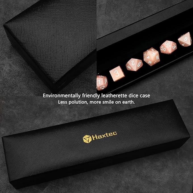 Haxtec Sharp Edge Dice Pink Resin DND Dice Set with Case Glitter Polyhedral D&D Dice for TTRPGs Compatible with Dungeons and Dragons DND Gift-Pink Silver Glitter