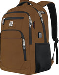 Volher Laptop Backpack,Business Travel Anti Theft Slim Durable Laptops Backpack with USB Charging Port,Water Resistant College Computer Bag for Women & Men Fits 15.6 Inch Laptop and Notebook-Brown