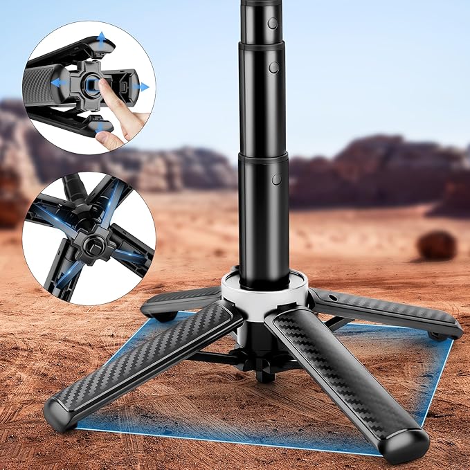 4-in-1 Multifunctional 360° Rotation Magnetic Selfie Stick, Mini Tripod with Detachable Wireless Remote & Portable Selfie Stick Tripod for Photograph, Recording, Travel Vlog，Live Streaming