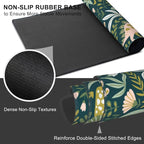 Mouse Pad, Large Dinosaurs with Tropical Plants Desk Mat, Extended Non-Slip Gaming Keyboard Mousepad Desk Pad, Thick Stitched Edges Waterproof Mouse Mat 31.5"x15.7" (Cute Dino and Flowers)