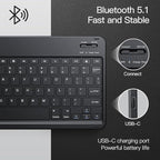 JETech Keyboard Case for iPad Air 11-Inch M3/M2 (2025/2024), iPad Air 5th/4th (10.9-Inch 2022/2020) with Pencil Holder, Magnetic Detachable Bluetooth Keyboard, TPU Back Stand Cover (Black)