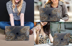 CISSOOK for MacBook Air 13 inch Case 2021 2020 2019 2018 Model M1 A2337 A2179 A1932, Black Hard Shell Case & Keyboard Cover & Screen Protector for MacBook Air 13 with Touch ID, Gorgeous Gold Floral