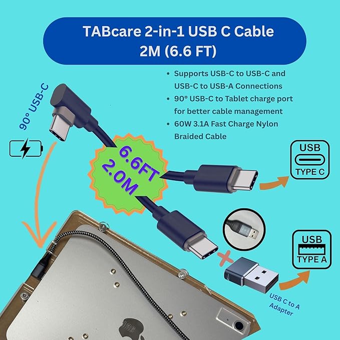 TABcare Anti-Theft Acrylic VESA Enclosure for Apple iPad 10 10.9" 2022, iPad 11" 2025 with Free Wall Mount Kit & 90-Degree Angle USB C Charge Cable (Clear)