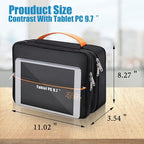 SELLYFELLY Electronics Travel Organizer, Double Layer Cable Organizer Bag Watreproof Electronics Accessories Storage Bag for Cord, Charger, Phone, Power Bank, Hard Drive