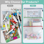 18pcs Mesh Zipper Pouch Bags, B5 Mesh Pouch, 9 Color Zipper Pouches for Organizing, Board Game Storage, Travel, School, Office