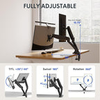 FlexiSpot Dual Monitor Stand for Desk Adjustable Spring Monitor Arm Desk Mount Hold up to 3.3 to 11lbs Vesa Dual Monitor Mount with C Clamp for 10 to 27 Inch Computer Screens