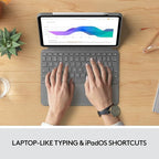 Logitech Combo Touch iPad Pro 11-inch (1st, 2nd, 3rd, 4th gen - 2018, 2020, 2021, 2022) Keyboard Case - Detachable Backlit Keyboard, Click-Anywhere Trackpad - Oxford Gray; USA Layout