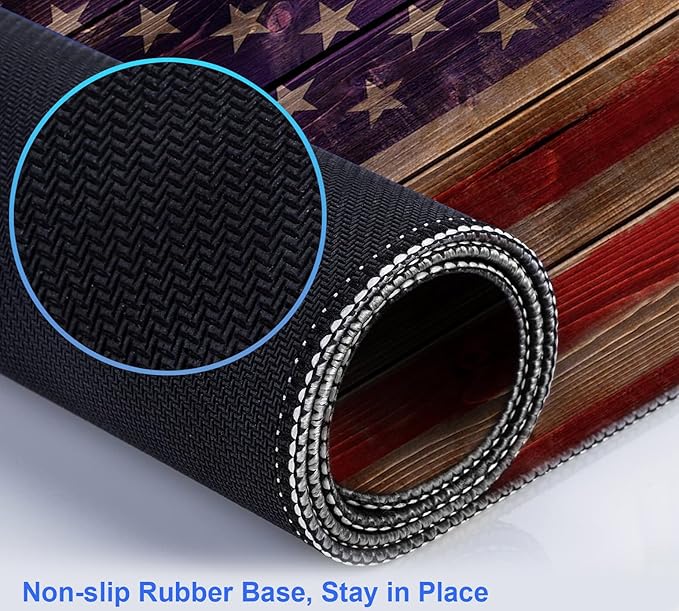 Patriot Wood Grain American Flag Extended Large Gaming Computer Mouse Pad, Suitable for Home Office and Study Keyboard Mouse Pad 35.4 x 15.7 x 0.12 Inches