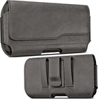 DeBin Case for Galaxy A15 A25 A35 A54 5G A53 A52 A51 A50 A20 Note 20 10+ Note 9 8 XCover Pro S24 FE S23 FE Cell Phone Belt Holder Holster Clip Pouch Cover (Fits Samsung with Otterbox Case) Pewter