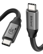 Silkland USB 4 for Long Thunderbolt 4 Cable 16.5FT/5M, 20Gbps Data Transfer, Supports 5K/4K@60Hz, 240W PD 3.1 Charging, USB C Video Cable Compatible for Thunderbolt 3, MacBook, SSD, Docking,VR Headset