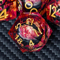 ARUOHHA DND Resin Dice Dragon Eye Dice Liquid Core Red Sharp Edged Dice Set with Gift Box, Polyhedral D and D Dice Set Role Playing Game D20 D12 D10 D8 D6 D4
