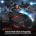 acer Wired Gaming Mouse, 12,800 DPI RGB Ergonomic Computer Mouse with Optical Sensor, 8 Programmable Buttons, 12 Backlit Modes, Software for DIY Keybinds, Rapid Fire, USB Gaming Mice for Laptop, PC