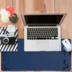 Large Mouse Pad Hexagon Style Gaming Desk Pad Computer Keyboard Non-Slip Waterproof Mouse Mat with Rubber Base and Stitched Edges Entertainment Office Writing Desk Mat 35.4 x 15.7 Inches