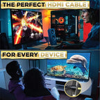 PowerBear 4K HDMI Cable 50 ft | High Speed, Braided Nylon & Gold Connectors, 4K @ 60Hz, Ultra HD, 2K, 1080P, ARC & CL3 Rated | for Laptop, Monitor, PS5, PS4, Xbox One, Fire TV, Apple TV & More