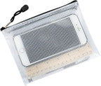 Oaimyy-B5(7"x 11",12 Pcs) Plastic Mesh Zipper Pouch Document Folders Bag & Zip File Folders for School Office Supplies, Travel,Puzzles Games Organizing Storage-Black