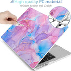 MEEgoodo Case for MacBook Air M4/M3/M2 13.6 inch 2025 2024 2022, Fit Model A3240 A3113 A2681, Compatible with MacBook Air 13 inch, Laptop Hard Shell Case with Keyboard Cover, Pink Marble Texture