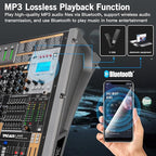 Digital Mixer 16 Channel,Sound Board Mixing Console, Dual DSP Reverb, Dual 7-Band EQ, 48V Phantom Power, 4 Group Stereo Output Input, PAD