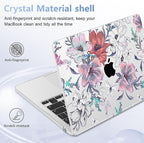 Case for MacBook Air 15 Inch 2025 2024 2023 Release M4 A3241 M3 A3114 M2 A2941, Hard Shell with Screen Protector & Keyboard Cover, Compatible with Touch ID, Floral C319