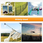 Belio String Light Hanging Kit, Stainless Steel Cable for Outdoor Lights, 182 FT Wire Rope Cable Turnbuckle and Hooks, Globe String Light Suspension Kit