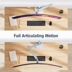 AVLT Single 40 Inch Monitor Arm Pole Top Mount with USB-C USB-A Ports-Gray, Supports 26.4 lbs (12kg), Ultrawide Screen fit, VESA Compatible, Tilt, Swivel, Rotate, Ergonomic Adjustable Height, Durable