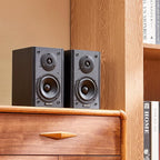VEVOR Powered Bookshelf Speakers, 20W x 2, Active Studio Monitor Speaker with 4 Inch Woofer, Adjustable Volume and Audio with Bluetooth Optical Connection, Wooden Enclosure, for Record Player PC TV