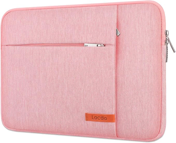 Lacdo Laptop Sleeve for Women, 14 Inch Laptop Sleeve Case for HP Lenovo Dell ASUS Acer Chromebook 14 / HP Stream 14 / Dell Inspiron 14 / Lenovo IdeaPad 14 / Acer Spin 3 / ZenBook 14 Computer Bag,Peach