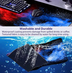 Large Extended Gaming Mouse Pad with Stitched Edges, Non-Slip Waterproof Rubber Base Mouse Pad for Office, Computer, Keyboard, Laptop and Home Desk Pad 35.4 x 15.7 x 0.12 Inch (Colorful Starry Sky)