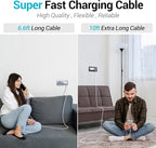 Phone 15 16 Charger, 30W Super Fast Charging, USB C Block Type C Cable Cord [ 6.6ft + 10ft ] for iPhone 16,16 Plus,16 Pro,16 Pro Max, iPhone15, iPad Pro 12.9/11, Galaxy S25, S24,S23-2Pack