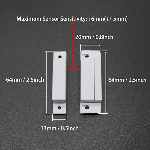 Magnetic Reed Switch NC Surface Mount Wired Door Window Contact Sensor with Cover for Home Security and Burglar Alarm Systems MC-31 5pcs
