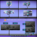 ARES WING Dual Monitor Arm Desk Mount for 17-49 Inch Ultrawide Monitors, Heavy Duty Dual Monitor Mount Holds 44 lbs, Full Motion Gas Spring Vertical Stacked Monitor Mount, 75/100 VESA Mount, Black