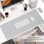 ALOANES Waterproof Mouse Pad with Durable Stitched Edge, XXXL Gaming Keyboard Pad, Non-Slip Rubber Base Mouse Mat, Extended Desk pad for Gamer, Office & Home, Gray Mousepad 35.4''x 15.7''x 0.12''