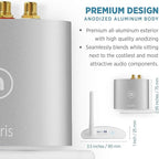 Auris Blume HD Long Range Bluetooth 5.3 Music Receiver Hi-Fi Audio Adapter with Audiophile DAC, LDAC & AptX HD for Home Stereo, AV Receiver or Amplifier
