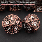 Haxtec Metal DND Dice Set Polyhedral D&D Dice Compatible with Dungeons and Dragons Gift TTRPG Antique Copper Metal Dice