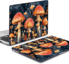 Mektron for MacBook Pro 13-inch Case 2022 2021 2020 Release A2338 M2 M1 A2289 A2251, Printed Plastic Hard Shell Cover for New MacBook Pro 13.3-inch Touch Bar Fits Touch ID，Mushrooms