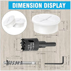 1" White Desk Grommet, JTemgle Flexible Cable Grommet with Bi-Metal Hole Saw Cross Rubber Cable Hole Cover Wire Organizer Caps Desktop Cord Management for Home Office TV Stands Tabletops, 13 Pieces