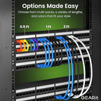 GearIT Cat 6 Ethernet Cable (24-Pack 3 Feet) Cat6 Network Patch, 10Gbps, RJ45, Snagless Cord, Gold-Plated Connectors, Internet for PC, TV, Tablet, Router, Printer, Servers, IT Data Center - Gray
