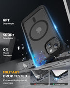 Miracase Magnetic for iPhone 15 Plus Case 6.7'' [Compatible with Magsafe] only for 15 Plus Phone Case Cover with Built-in 9H Tempered Glass Screen Protector,Magnetic Frosted Black