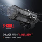 FIFINE XLR Dynamic Microphone, Studio Vocal Mic for Recording, All Metal XLR Podcast Microphone with Mid-Boost, Low-Cut Filter for Voice-Over, Compatible with Mixer/Audio Interface-AmpliTank TANK1