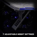 ENHANCE Cryogen Gaming Laptop Cooling Pad - Fits up to 17 inch Computer - Adjustable Laptop Cooling Stand with 5 Ultra Quiet Cooler Fans, 2 USB Ports and LED Lighting - Slim Portable Design 2500 RPM