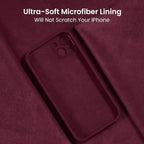 FireNova Designed for iPhone 15 Plus Case, Silicone [Camera Protection] Case with [2 Screen Protectors], Soft Anti-Scratch Microfiber Lining Inside, 6.7 inch, Plum