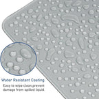 Large Gaming Mouse Pad with Stitched Edges, Durable Non-Slip Natural Rubber Base, Waterproof Computer Keyboard Pad Mat for Esports Pros/Gamer/Desktop/Office/Home - Grey