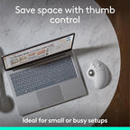 Logitech Ergo M575S Wireless Trackball Mouse, Wireless Ergonomic Mouse with Bluetooth and Encrypted Dongle, Comfortable Thumb Control, Precise and Smooth Tracking, for PC/Mac - Off- White Silver Ball