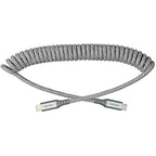 Ventev - Helix 3ft Expandable iPhone Cable | Fast Charging USB C to Apple Lightning Cable | Compatible with iPhone 14/13/12/11 | Coiled MFi Certified iPhone Charger Cord - Gray