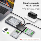 USB 3.0 to SATA IDE Adapter，Hard Drive Reader,IDE Sata to USB External Data Recovery Converter,for Universal 2.5 3.5 HDD SSD Hard Drive Disk