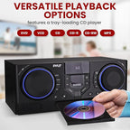 Pyle 4-Piece Bluetooth Stereo System - Mini Hi-Fi Bookshelf Stereo System with USB Recording, FM Radio and Remote Control, DVD/CD Compatibility, Perfect Stereo Shelf Systems for Home, 1000W
