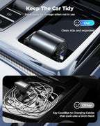 Retractable Car Charger, [2025 New] 4 in 1 Fast Car Phone Charger with Retractable Type C & L Cords, 120W USB Car Charging Adapter for iPhone 16 Pro Max 15 14 13 12, Samsung Galaxy, Pixel