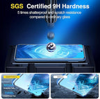 SMARTDEVIL [3+3 Pack for Google Pixel 8A Screen Protector with Camera Lens Protector, Finger Print Reader Compatible, Fast & Easy Installation, Clear 9H Tempered Glass Film, Alignment Frame