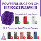 SUCKY Silicone Suction Phone Case Adhesive Mount - Anti-Slip Holder, Hands-Free Fidget Toy, Phone Accessory for iPhone and Android - Sticky Grip for Selfies, Videos, and Tiktok - Purple